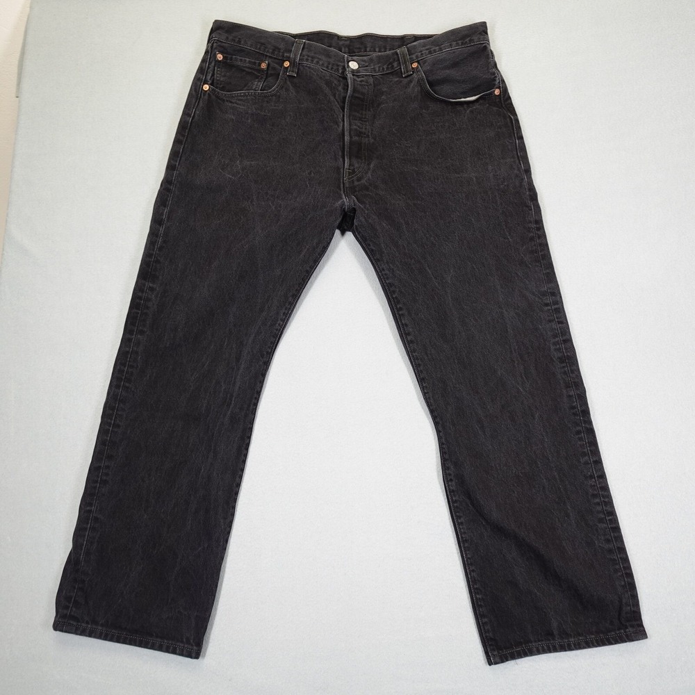Levi's 501 Jeans Men's 40x30 Black Straight Leg Button Fly Denim Casual Classic
